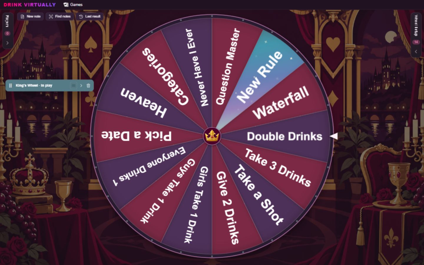 Spin the Wheel party game